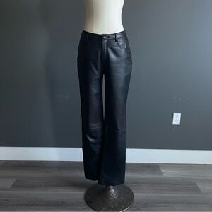 Bisou Bisou by Michele Bohbot Genuine Leather Straight-Leg Pants (M)